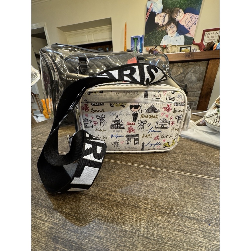 Karl Lagerfeld Paris Maybelle Crossbody Bag Parisian Print - Picture 3 of 16